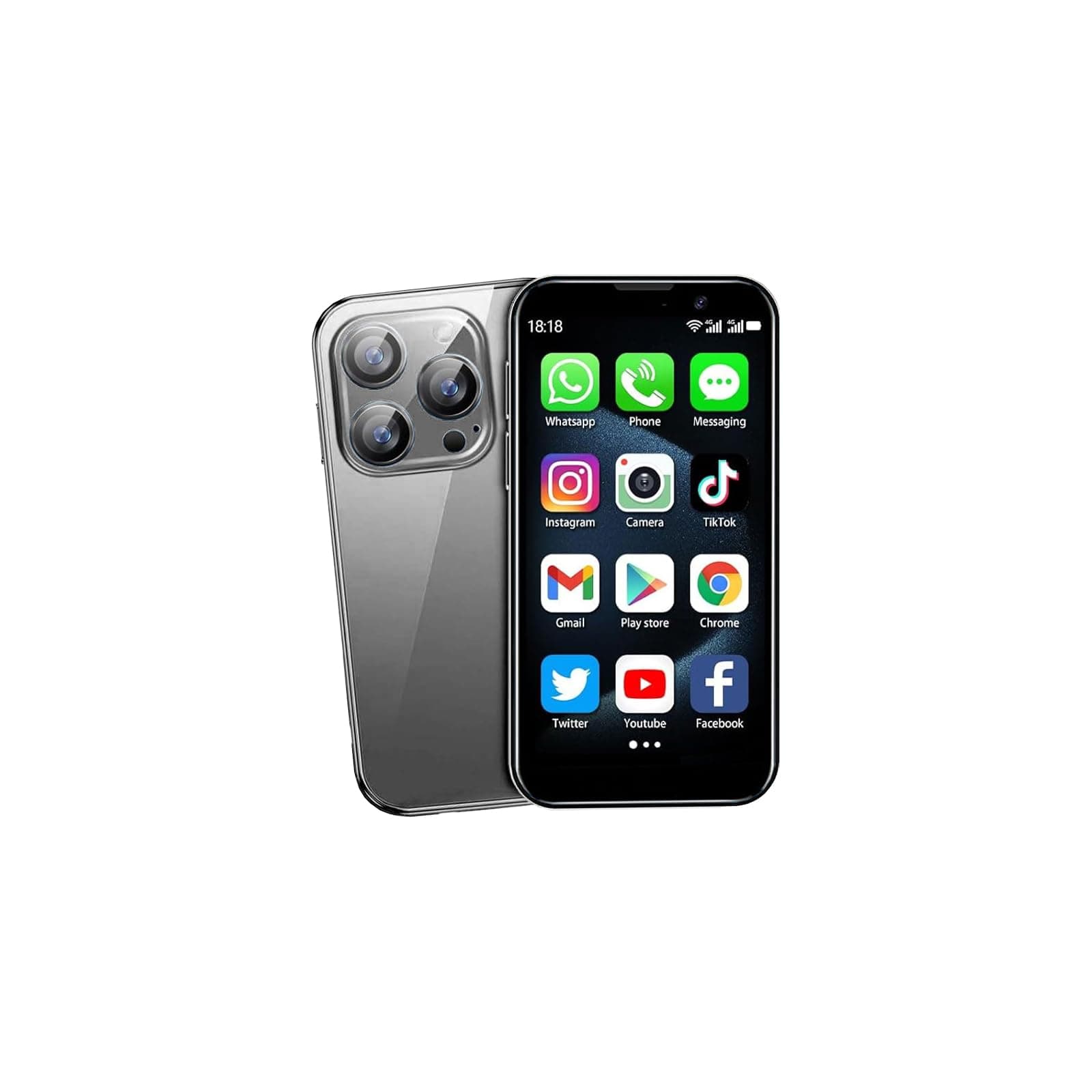 Mini Phone,3.0 inch HD Touch Screen Android Phone,Unlocked Kids and Students Smartphone,Face Recognition,Quad Core Dual SIM Dual Standby,Best Gift for Kids,2GB+16GB-Black