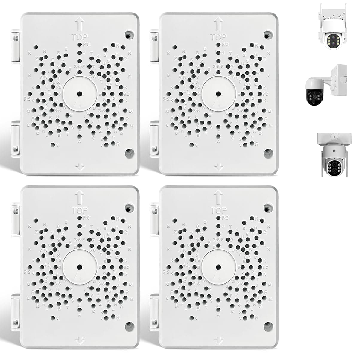OOSSXX (Universal PTZ Camera Junction Box) Security Camera Bracket Outdoor, Plastic Waterproof Mount Bracket Hide Cable Junction Box, Only Compatible with PTZ Cameras (4 Packs)