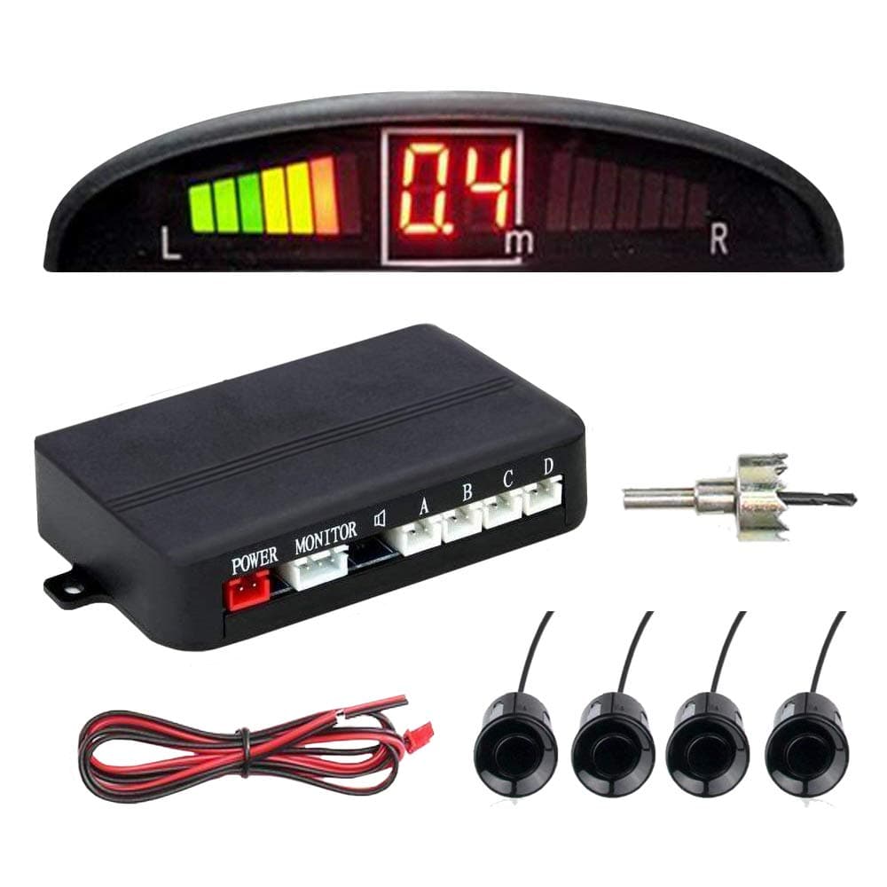 Zento Deals Reverse Backup Sensor – 4 Backup Sensor Kit Parking Reverse Parking Sensor Car Reverse Sensors Distance Detection with LED Distance Display Reverse Sensors for Cars Proximity Sensor