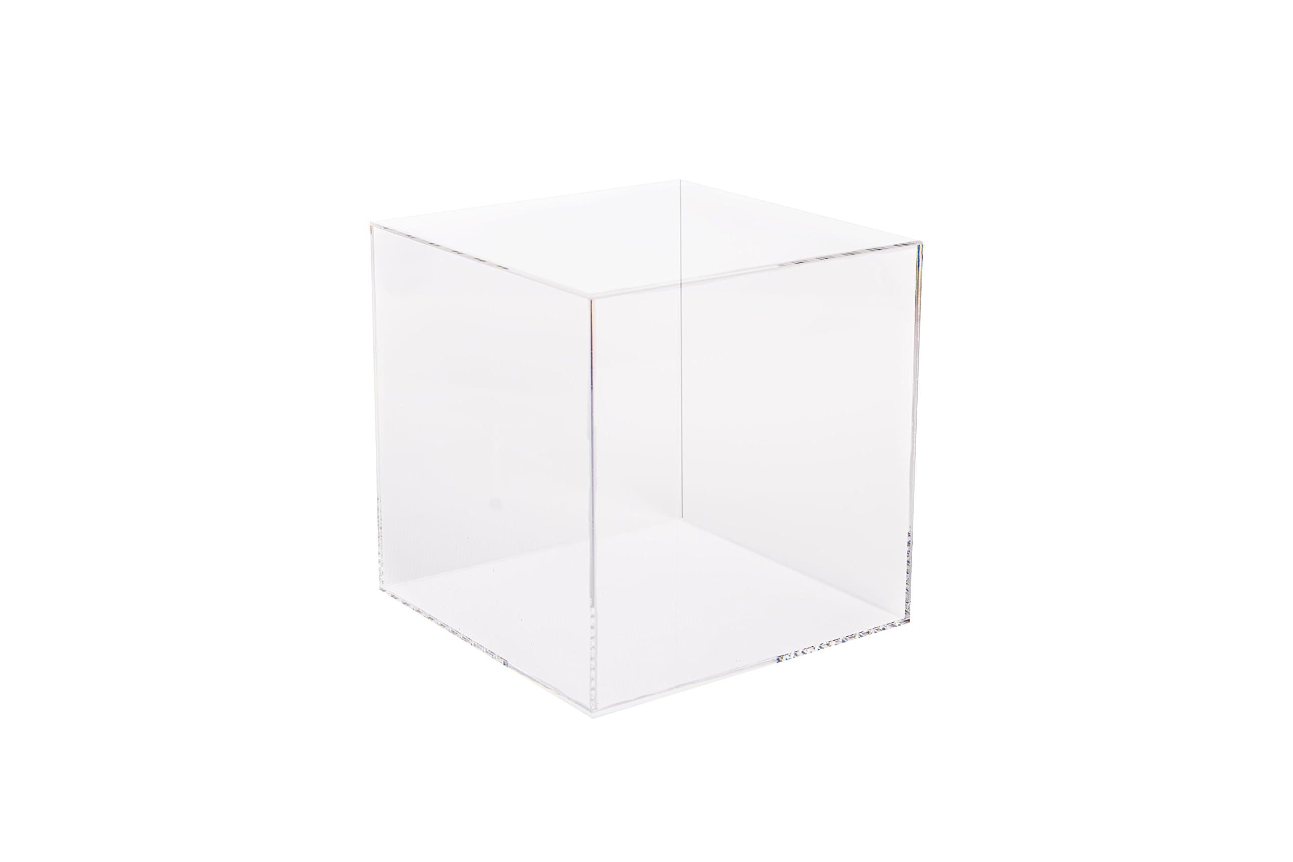 Trophy Display Case Acrylic Cube 200 x 200 x 200 Various Colours Available (Clear Base)