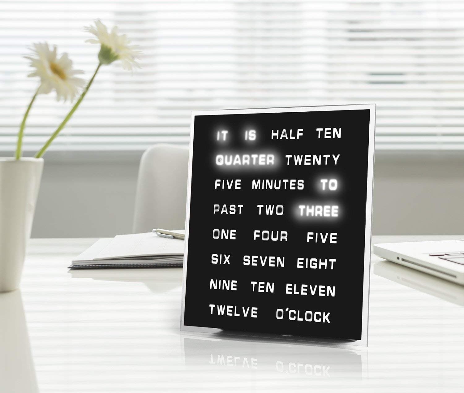 Tech Tools LED Word Clock - Displays Time As Text