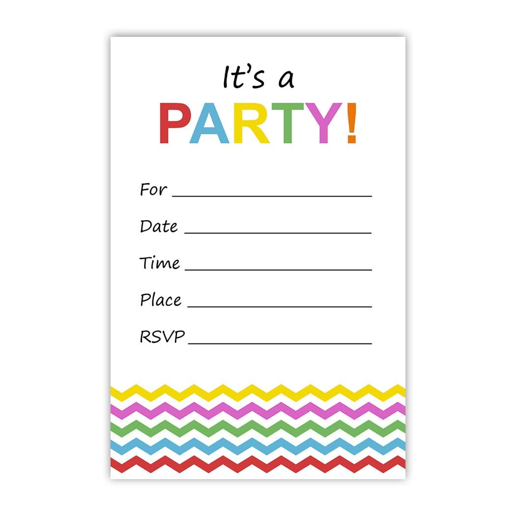 Red Fox Tail 20 Party Time Flat Invitations with Envelopes