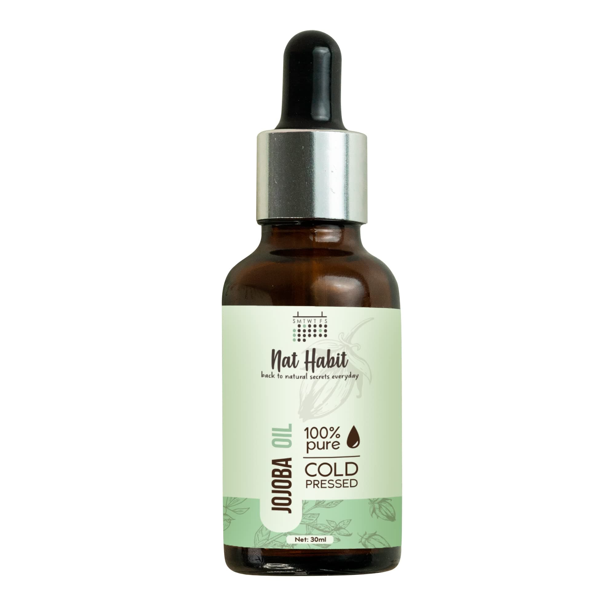 - Cold Pressed 100% Pure Jojoba Oil for Skin & Hair With Vitamin E, Omega-9, Mineral Free - (30ml)