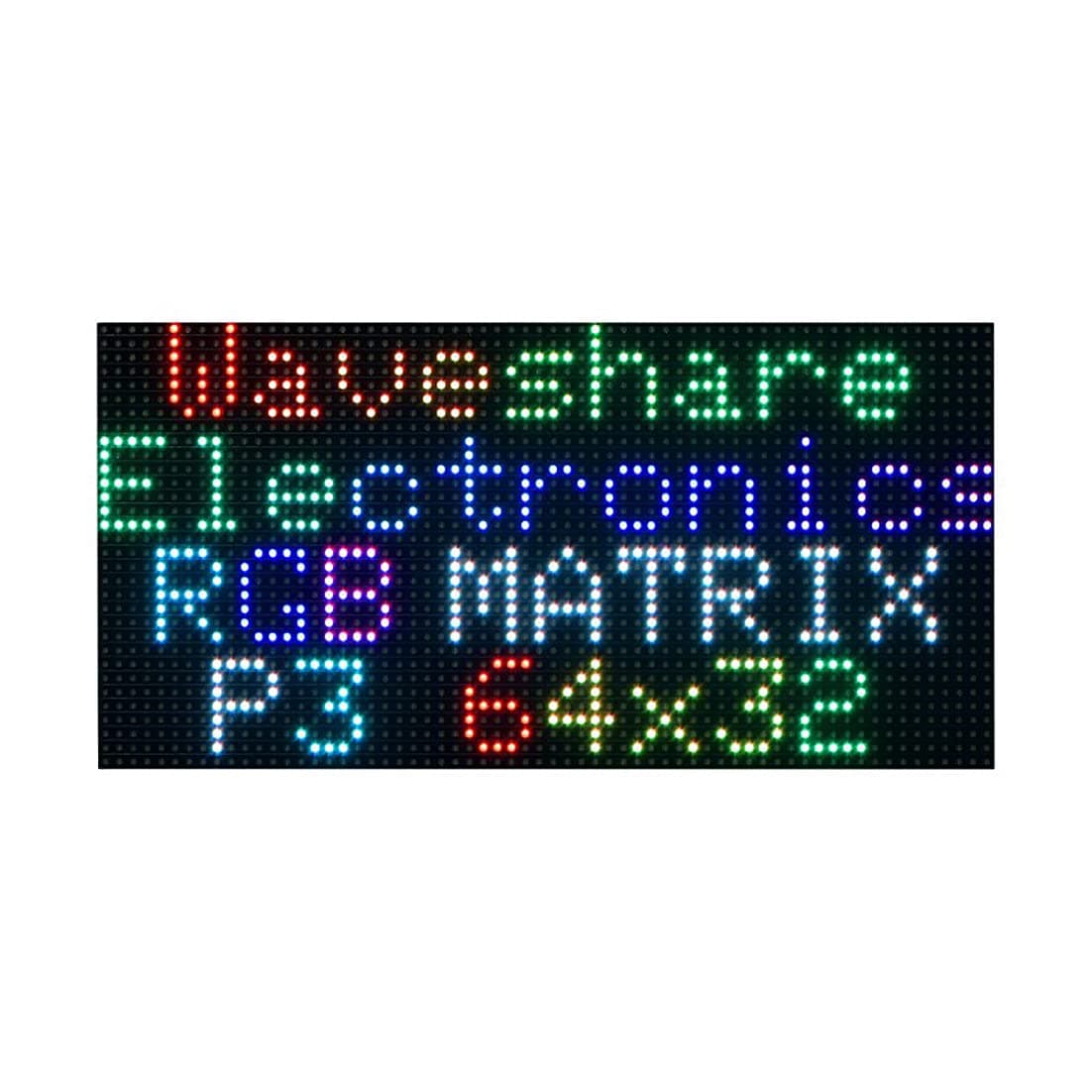 RGB full-colour LED matrix panel display, 64 x 32 pixels for Raspberry Pi, Pico, ESP32, Ardui, etc., adjustable brightness