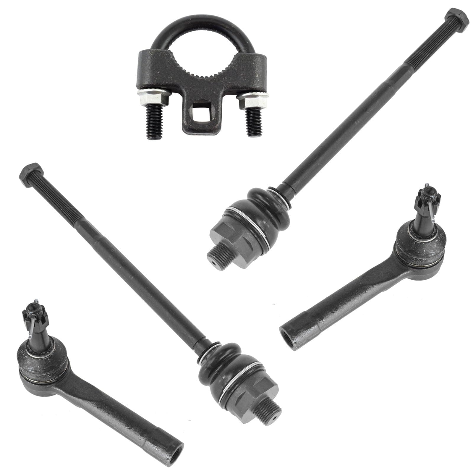 TRQ Front Inner and Outer Tie Rod Set 4 Piece Compatible with 99-07 Chevrolet Silverado 1500 99-07 GMC Sierra 1500 00-06 Suburban 1500 00-06 Yukon XL 1500 00-06 Tahoe 02-06 Cadillac Escalade