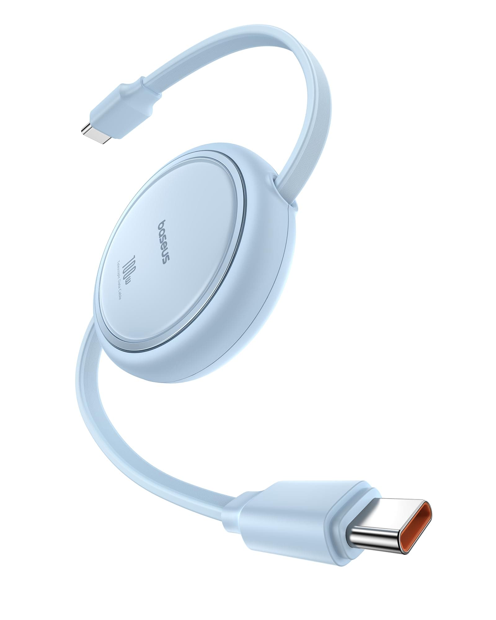 USB C to USB C Cable, 100W Retractable USB C 5A Fast Charging Cable, 4-Stage Length Preset USB Type C Charger Cord for iPhone 16 15 Pro Plus Pro Max, MacBook, iPad, Samsung S24/S23+ (3.3ft)