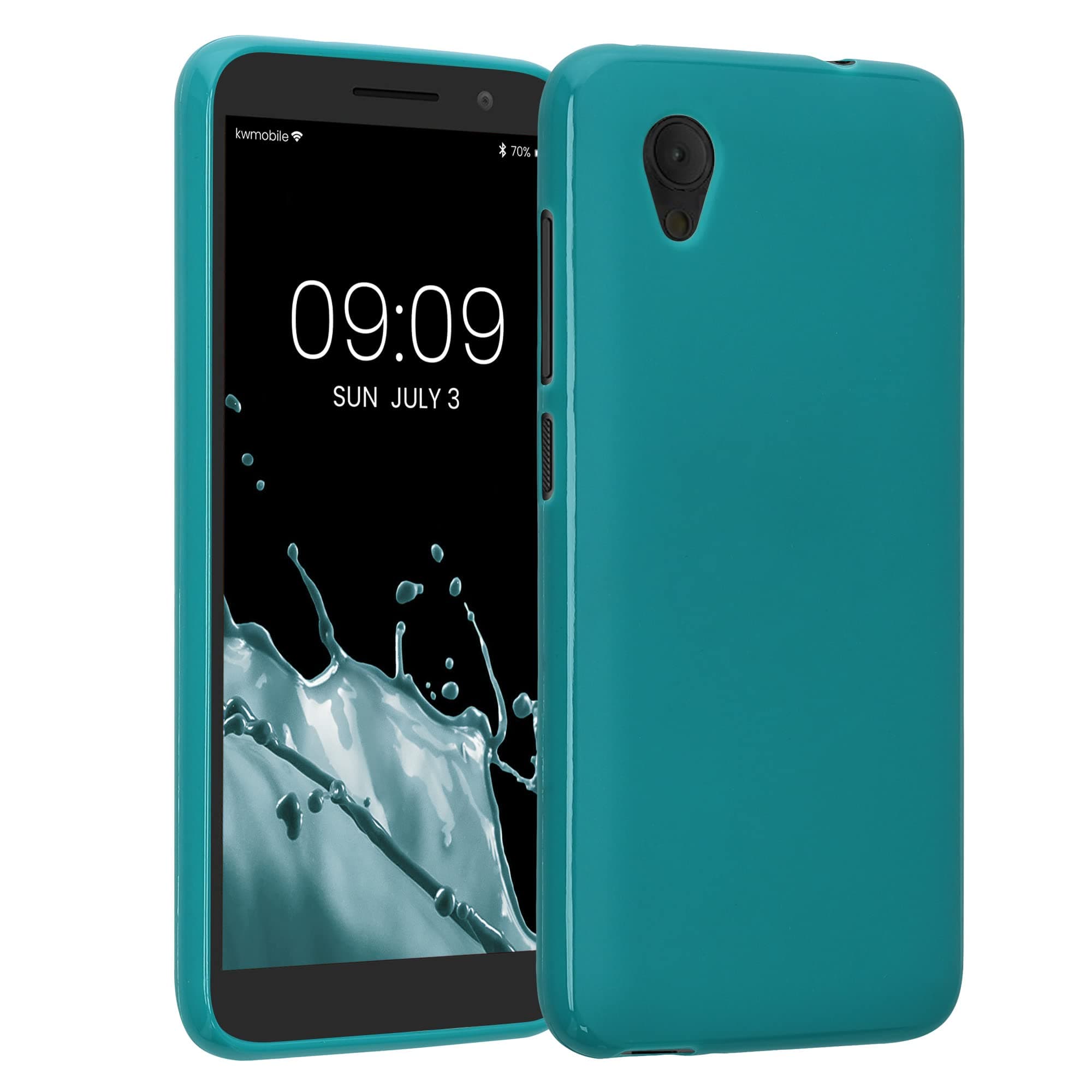 kwmobile Case Compatible with Alcatel 1 (5.0") Case - Soft Slim Protective TPU Silicone Cover - Teal Matte