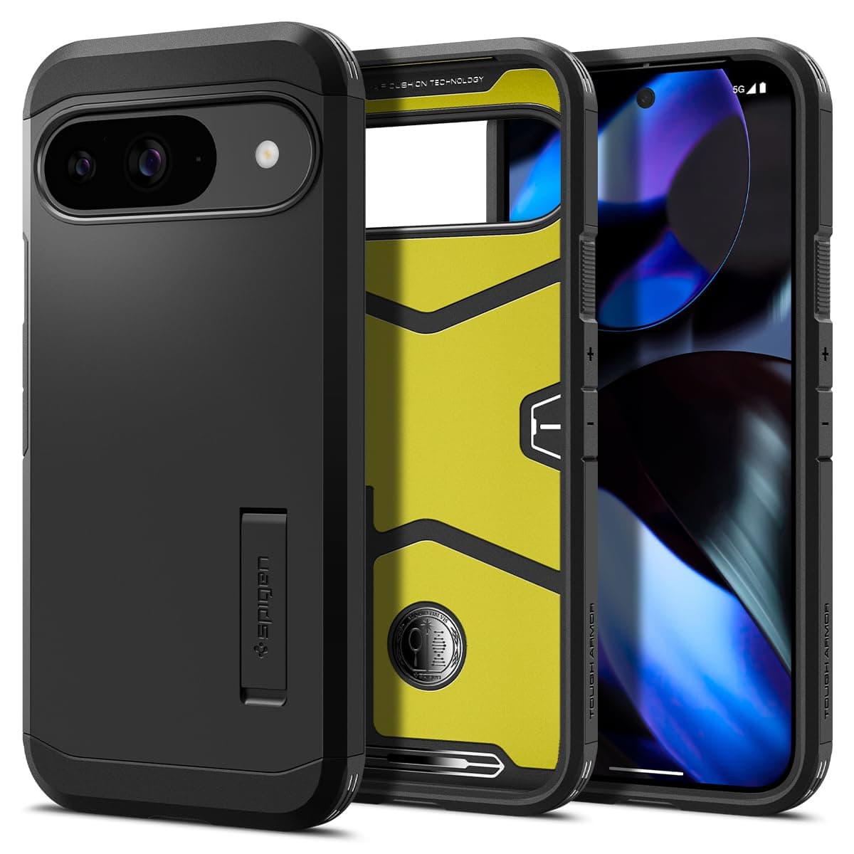 Spigen Tough Armor Designed for Pixel 9 Case/Pixel 9 Pro Case (2024) [Kickstand] [Military-Grade Protection] - Black