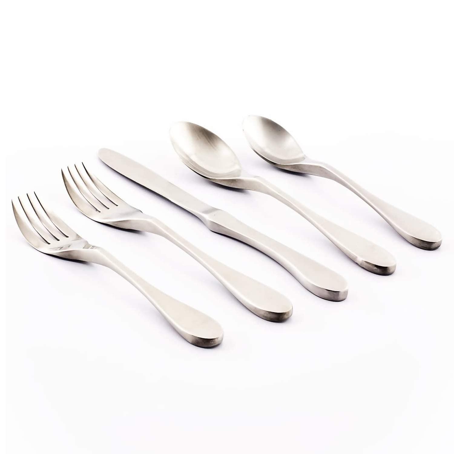 Place Setting Forks (5 Piece), Matte Silver