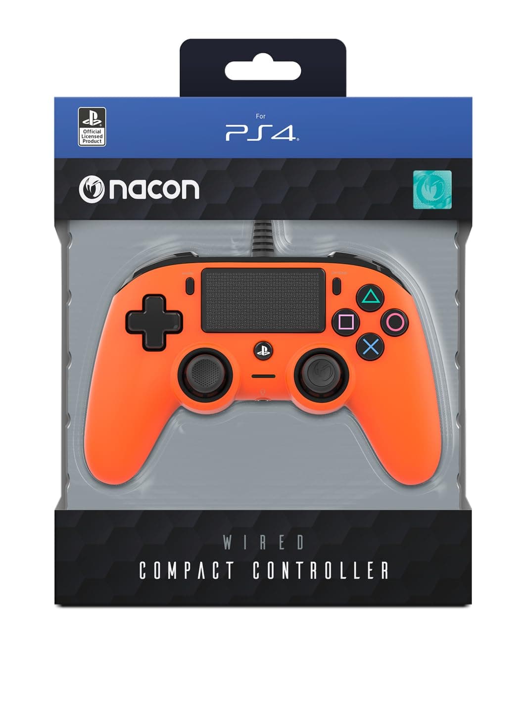 Nacon Wired Compact Controller for PS4 (Orange) PlayStation official Licensed Product