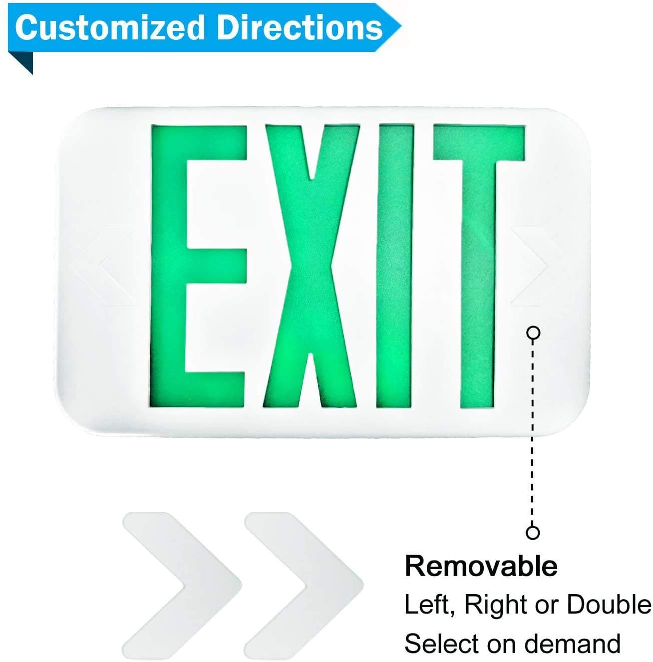 4 Pack Led Exit Sign with Emergency Lights and Battery Backup Operated Powered Exit Lights Exit only Sign-UL Listed Double face120-277VAC Fire Exit Signs Lighting for Room,Street,Window,Stairs