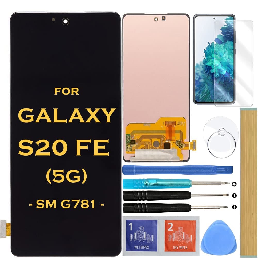 HLTECH Screen Replacement LCD Display Touch Digitizer Assembly for SAMSUNG GALAXY S20 FE 5G SM-G781 G781B G781U G781F/DS G781W 6.5"(Black)