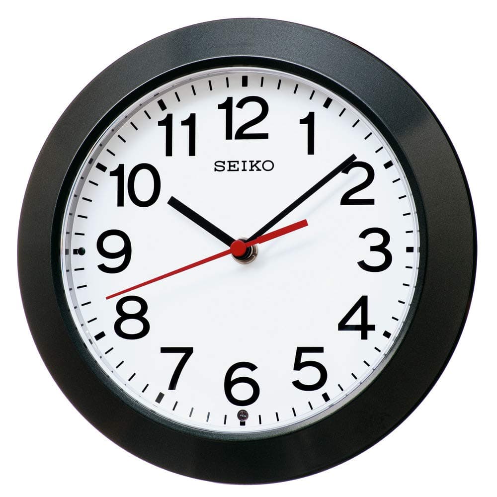 KX241K Wall Clock, Table Clock, Radio Controller, Analog, Black Metallic, Product Size: Diameter 8.0 x 1.7 inches (20.3 x 4.4 cm)