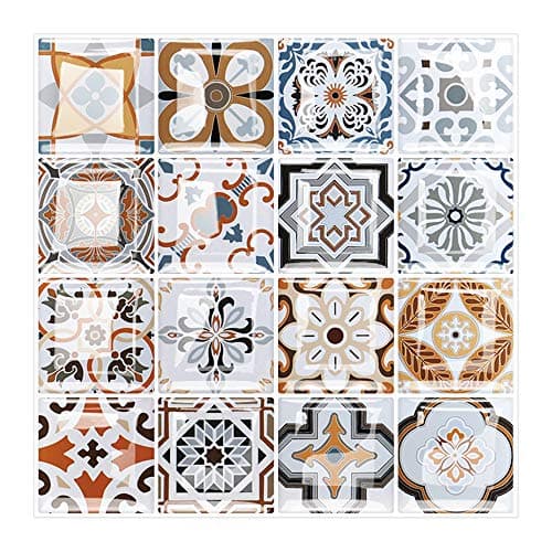 Peel and Stick Backsplash Tile for Kitchen, Kitchen Backsplash Peel and Stick in Olivy Moroccan Design (10 Sheets 10"x10")
