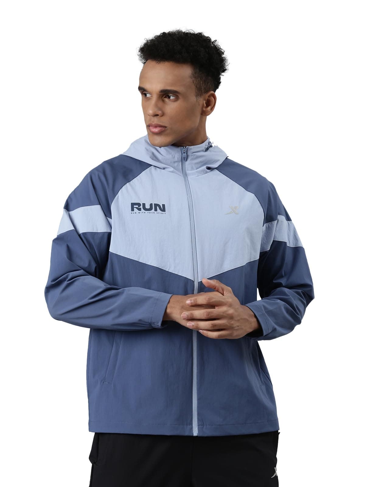 XTEPSports Elastic Basic, Double Layer Windbreaker, Windcheeter, Running Series, Comfort Hoodies Jacket, Polyamide + Elastane, Running/Sports Jacket for Men