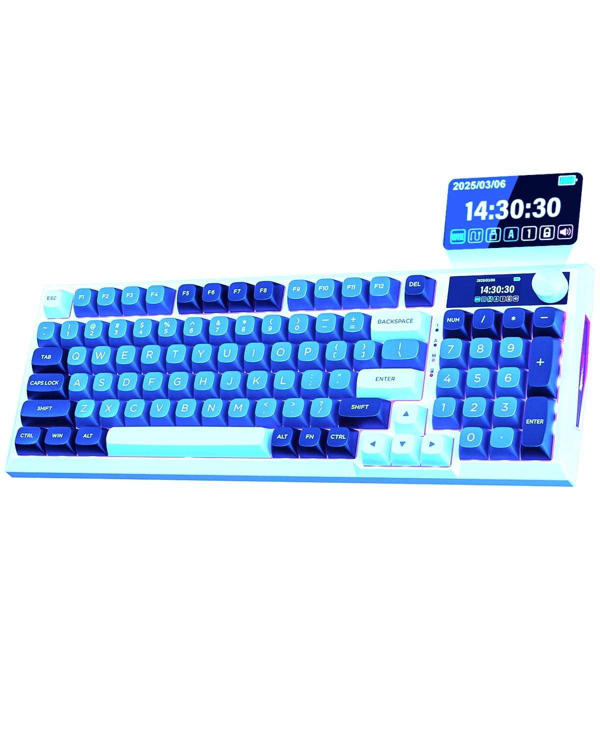 K552W 60% Mechanical Gaming Keyboard Compact 87 Key Mechanical Computer Keyboard KUMARA USB Wired Cherry MX Blue Equivalent Switches for Windows PC Gamers (White RED LED Backlit)