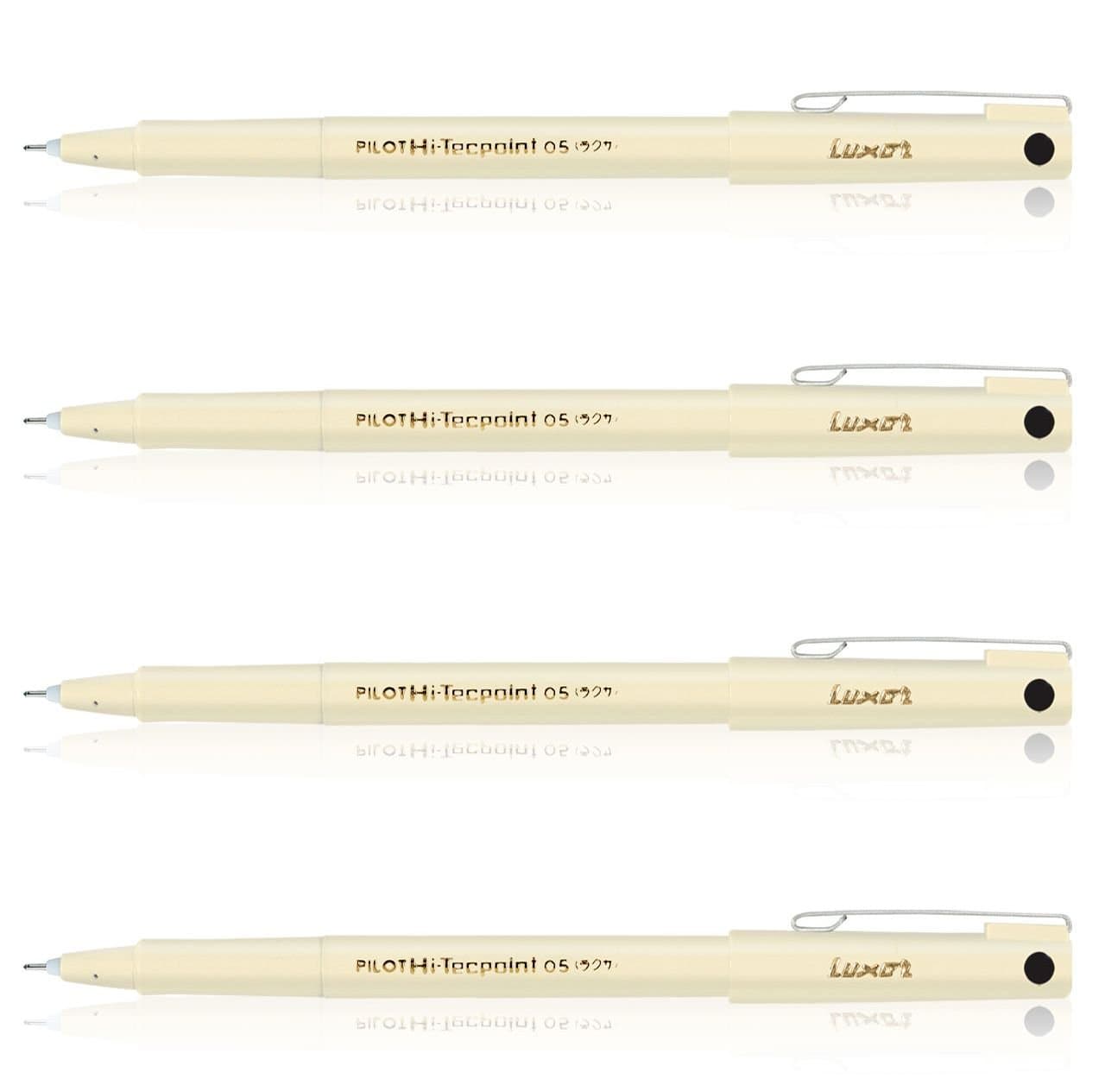 Piolet HI-TECHPOINT 0.5 Fine Tip Pen. Write 4 Times Longer than a Gel Pen.Pack of 4 Black Color Pen.
