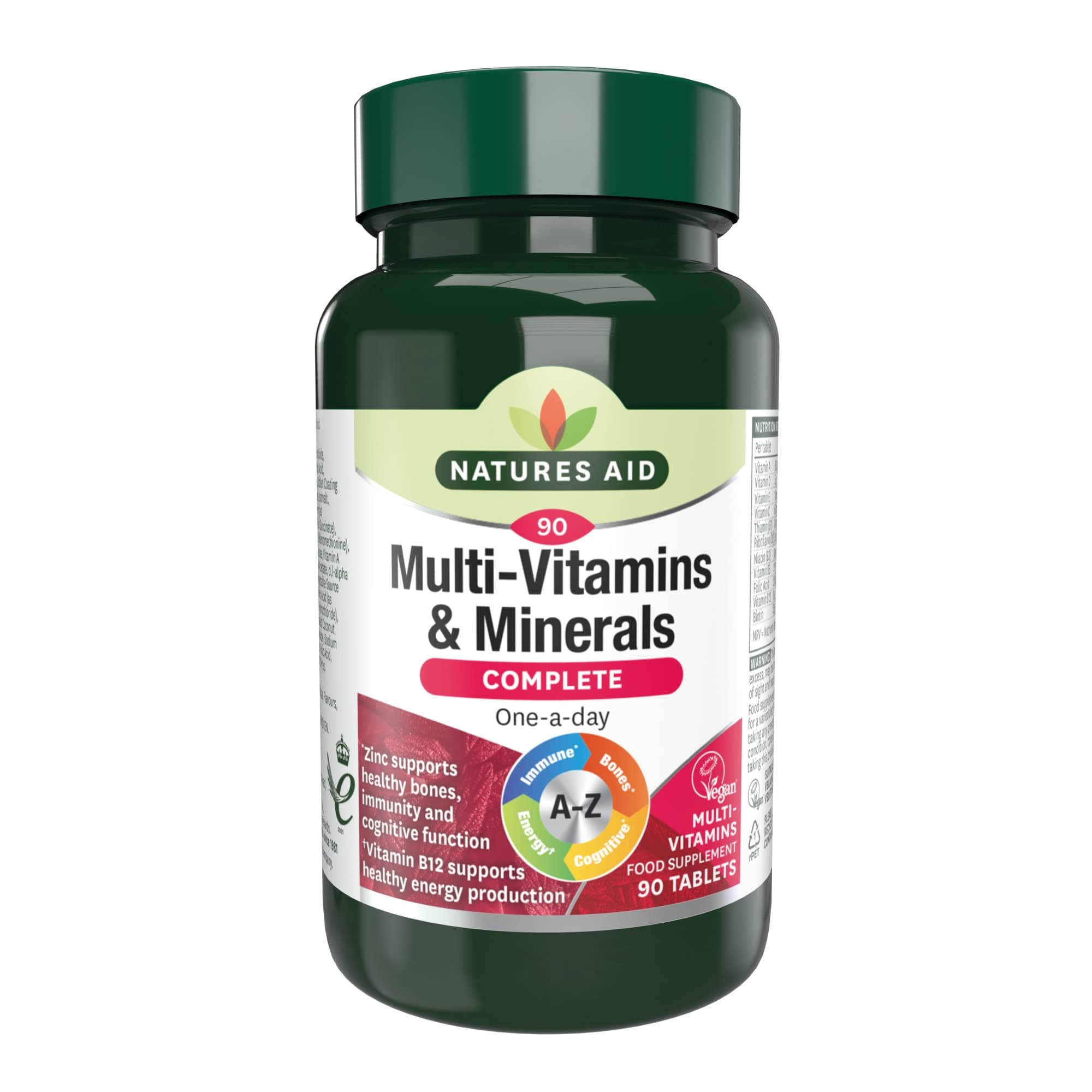 Multi-Vitamins and Minerals Complete | 90 Tablets | One-a-Day A-Z | Zinc Supports Cognitive Function, Healthy Bones, Immunity, and Vitamin B12 Supports Healthy Energy Production