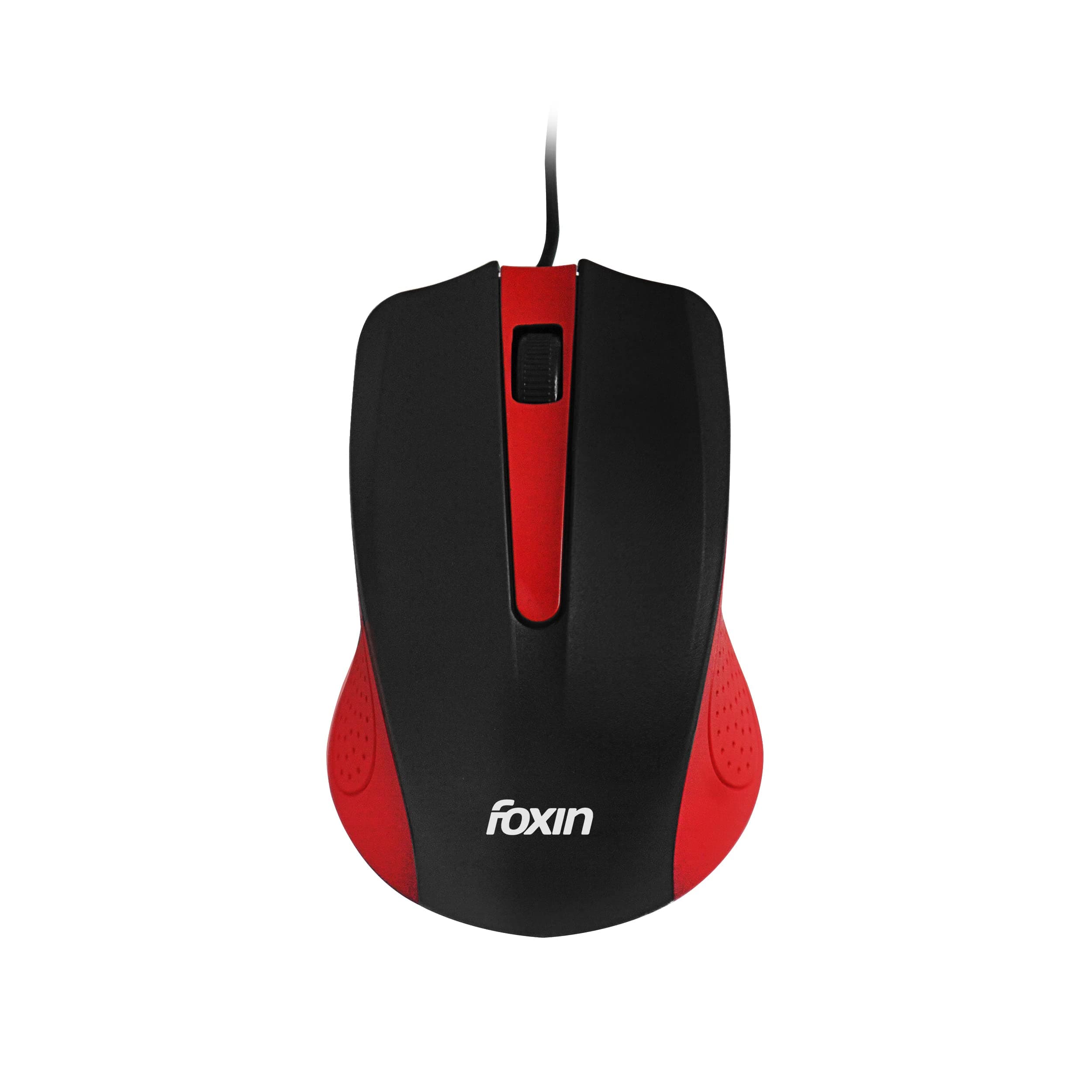 Foxin Wired Optical Mouse for Laptop & PC, USB Plug & Play, 800 DPI Sensor, Durable & Lightweight, 3-Button Navigation with Scroll Wheel, Ergonomic Design for Comfortable All-Day Grip – Classy Red