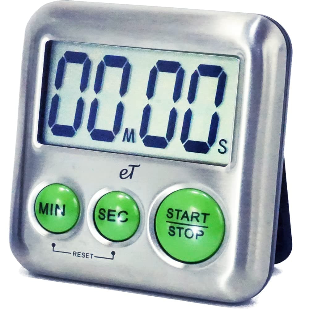 Elegant Digital Kitchen Timer Stainless Steel - Lime - Strong Magnetic Back - Kickstand - Loud Alarm - Large Display - Auto Memory - Auto Shut-Off (Lime)