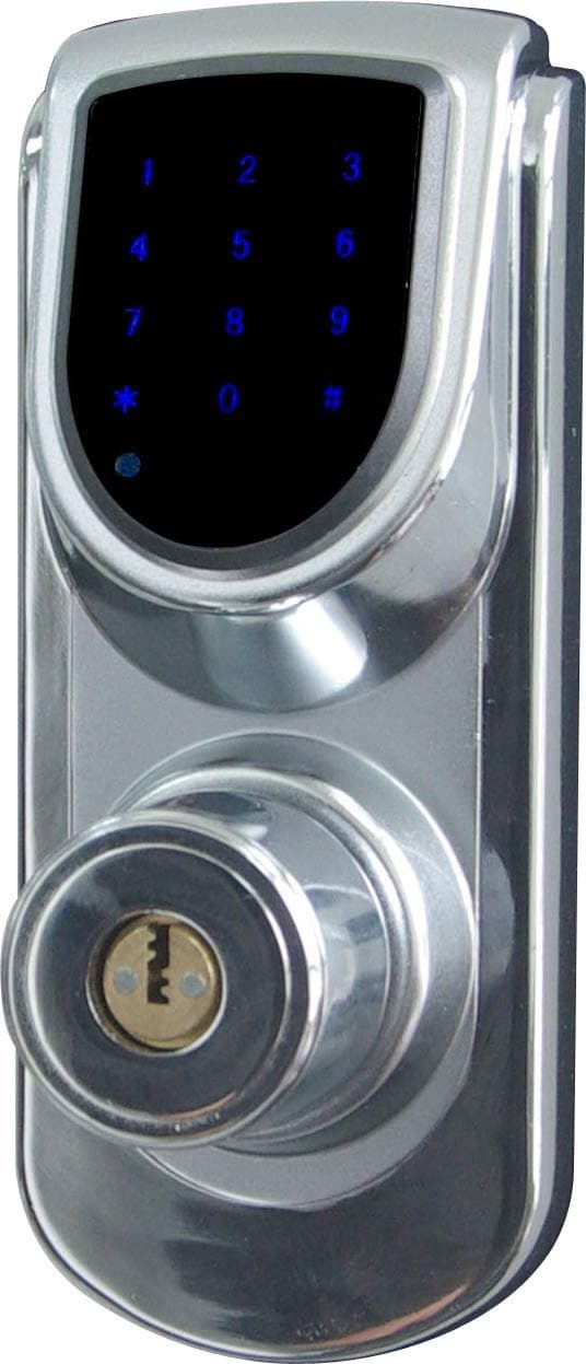 Keyless Smart Security Electronic Touch screen Keypad Door Lock Latch or Deadbolt Reversible Lever Handle Home Use Entry 6600-101 Silver (Deadbolt)