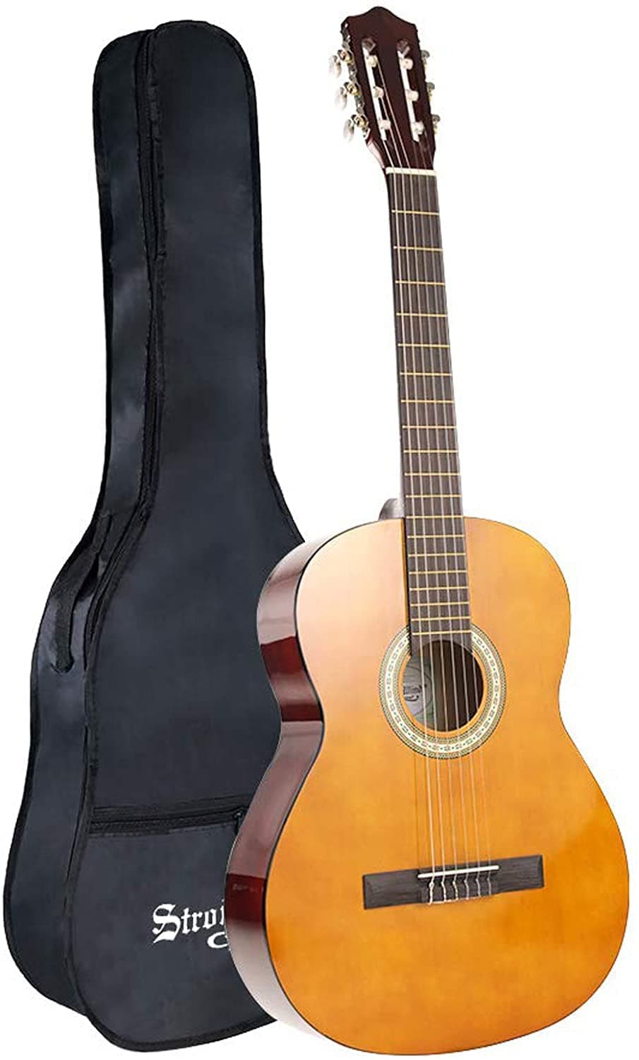 Classical Acoustic Guitar, Strong Wind 6 Nylon Strings Guitar Beginner Kit Guitar Starter Pack for Students Children Adult (3/4 Size)