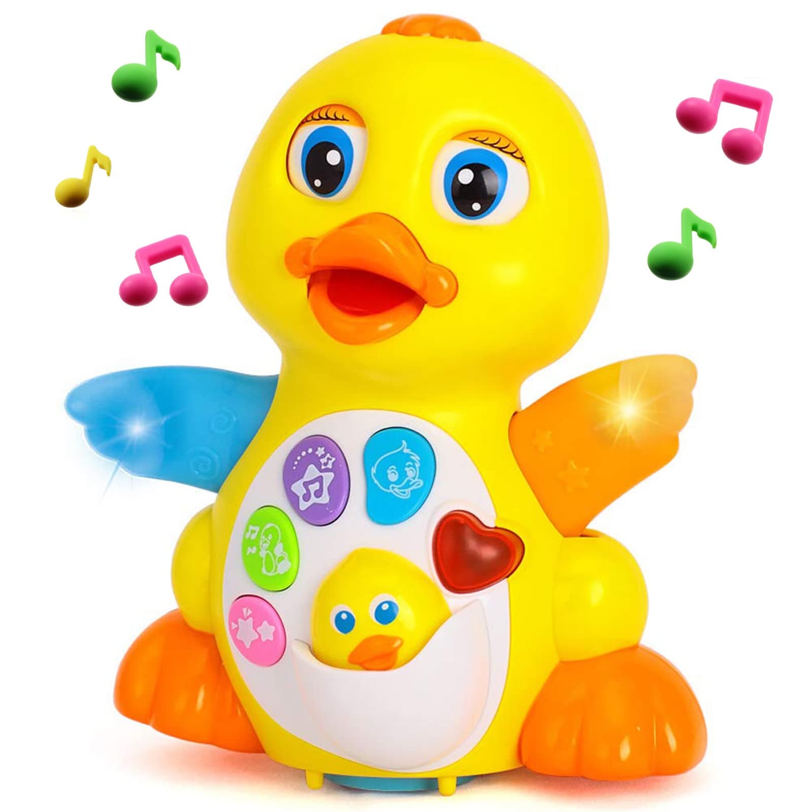 Yiosion Musical Flapping Yellow Duck Interactive Action Educational Learning Toy