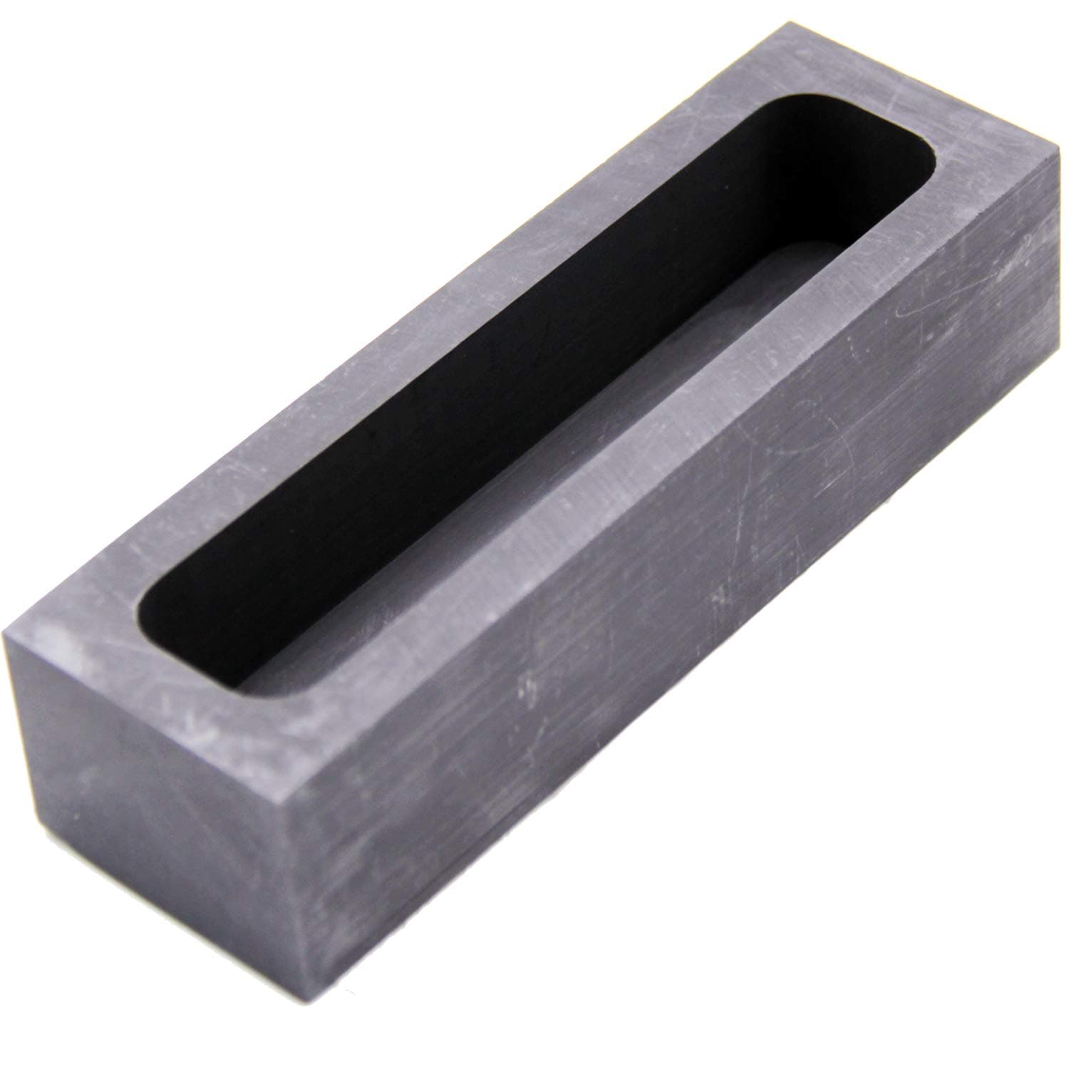 Graphite Ingot Mold, High Purity Refining Graphite, Melting Casting Mould for Gold Silver Aluminum Copper Brass Zinc Plumbum and Alloy Metals (6.3x1.97x1.5inch/2000gGold)