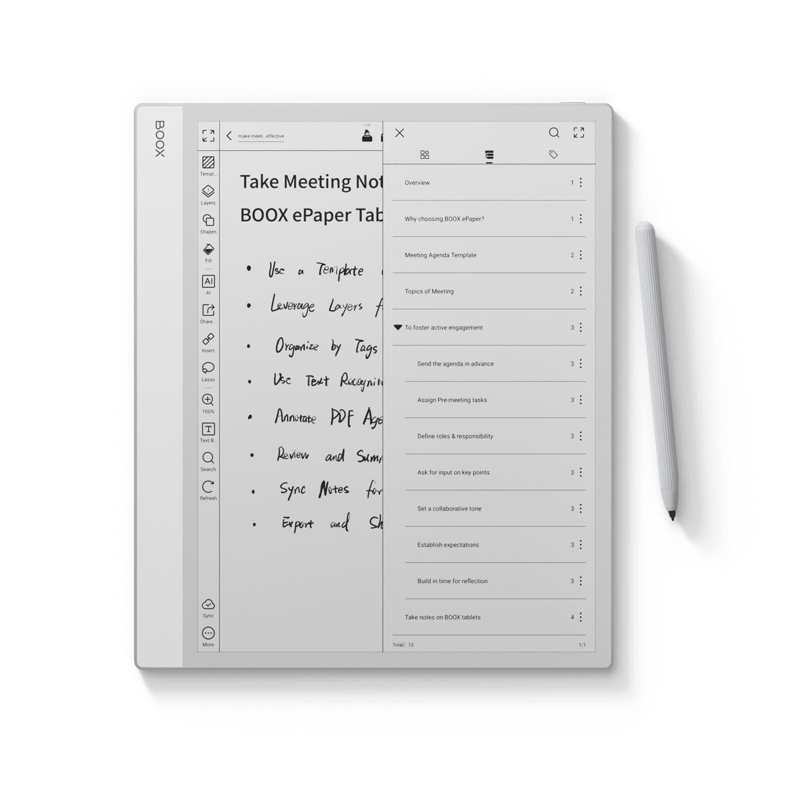 Tablet Note Max 13.3 No Frontlight B/W ePaper Notebook 300 PPI 6G 128G