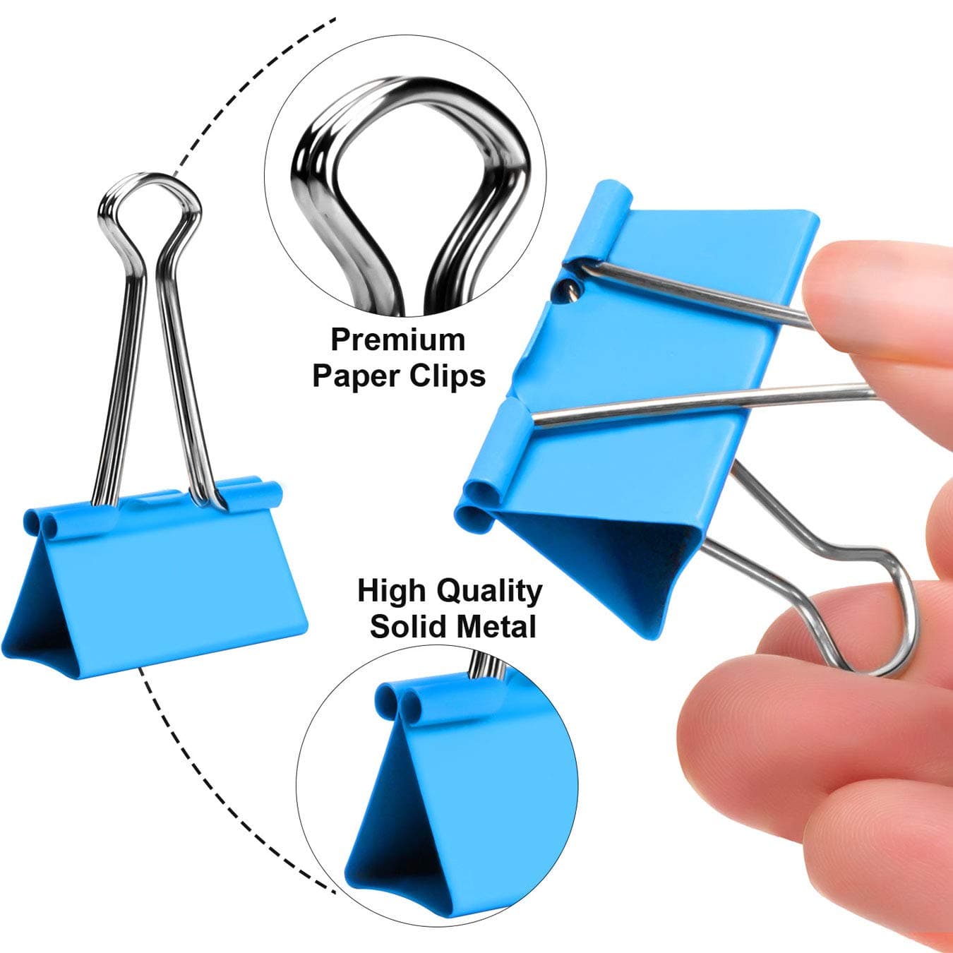 Binder Clips, 100PCS Binder Clips Assorted Sizes [2021 Upgrade] Large, Medium, Mini Binder Clips Combination, can use for Office, Home, School.