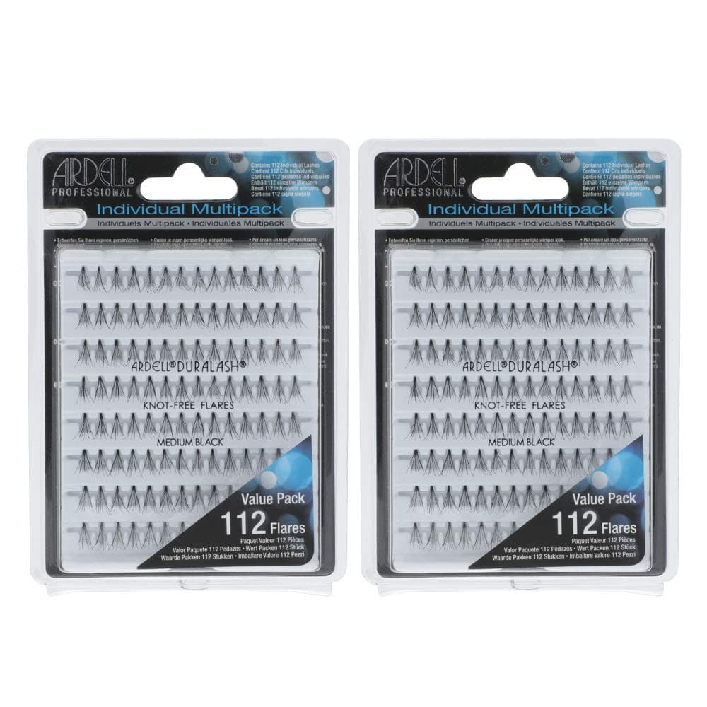 False Eyelashes Multipack Knot-Free Individuals Medium Black, 2-Pack