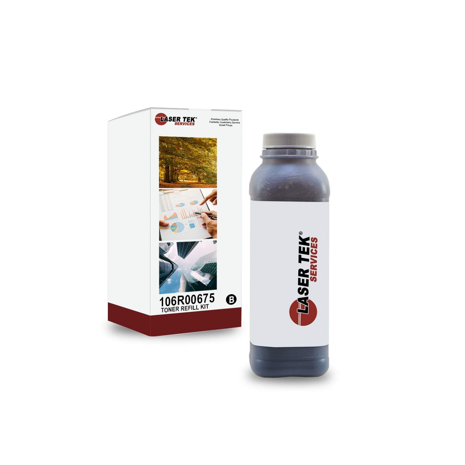 Laser Tek Services Compatible Toner Refill Kit Replacement for Xerox 6250 116R00675 Works with Xerox Phaser 6250 6250n Printers (Black, 1 Pack) - 8,000 Pages