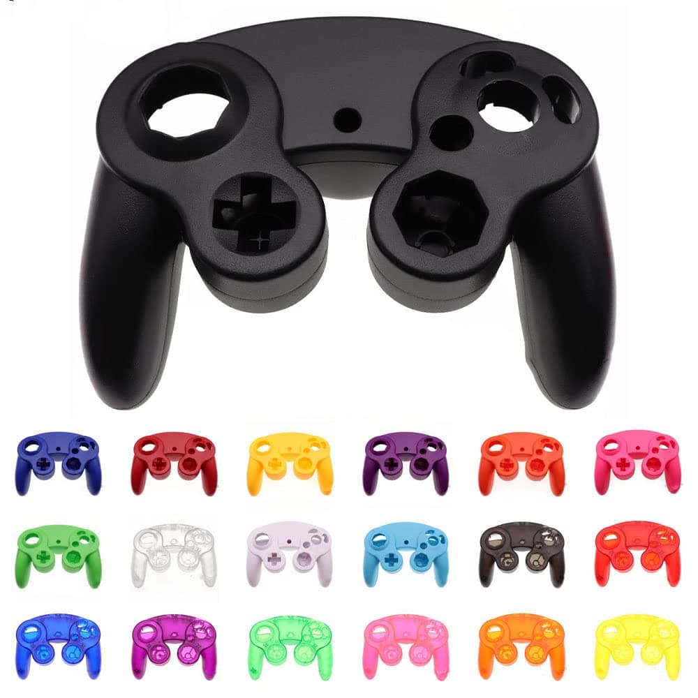 Replacement Handle Housing Cover Shell Case for NGC Gamecube Controller Games Handle Protective Case (Clear Black)