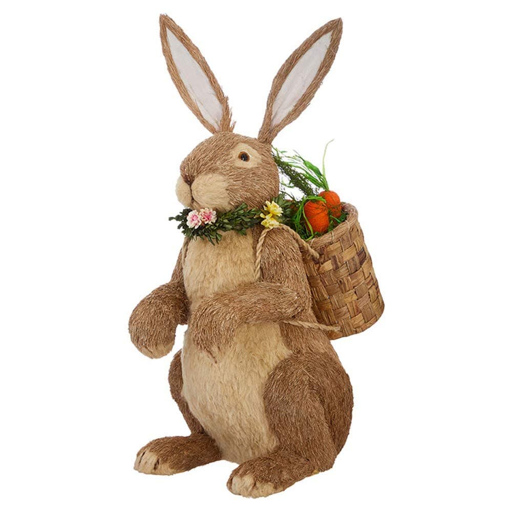 RAZ Imports Enchanted Easter 30" Rabbit with Basket of Carrots Figurine