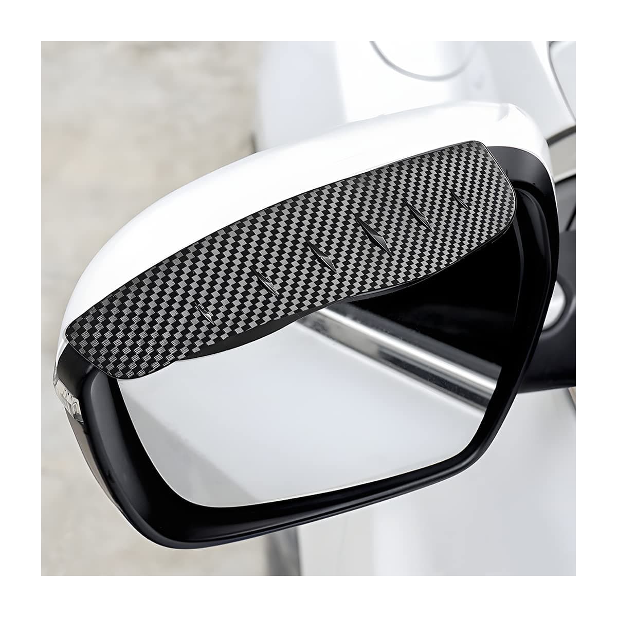 Blilo 2Pcs Car Rear View/Side Mirror Rain Visor Guard, Carbon Fiber Appearance, Waterproof Smoke Guard Auto Eyebrow Cover, Exterior Accessories for Most SUV, Vehicle (Carbon Fibre/Black)