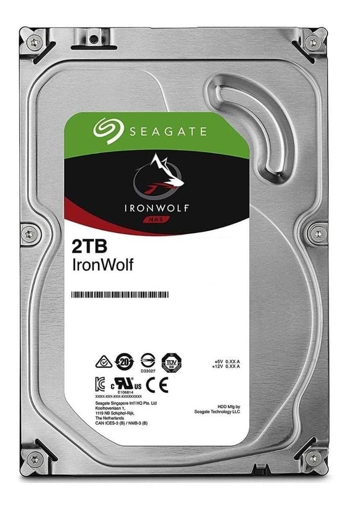 Seagate HDD Internal 2 TB IronWolf SATA 3.5 Computer Hard Disk Drive - Silver