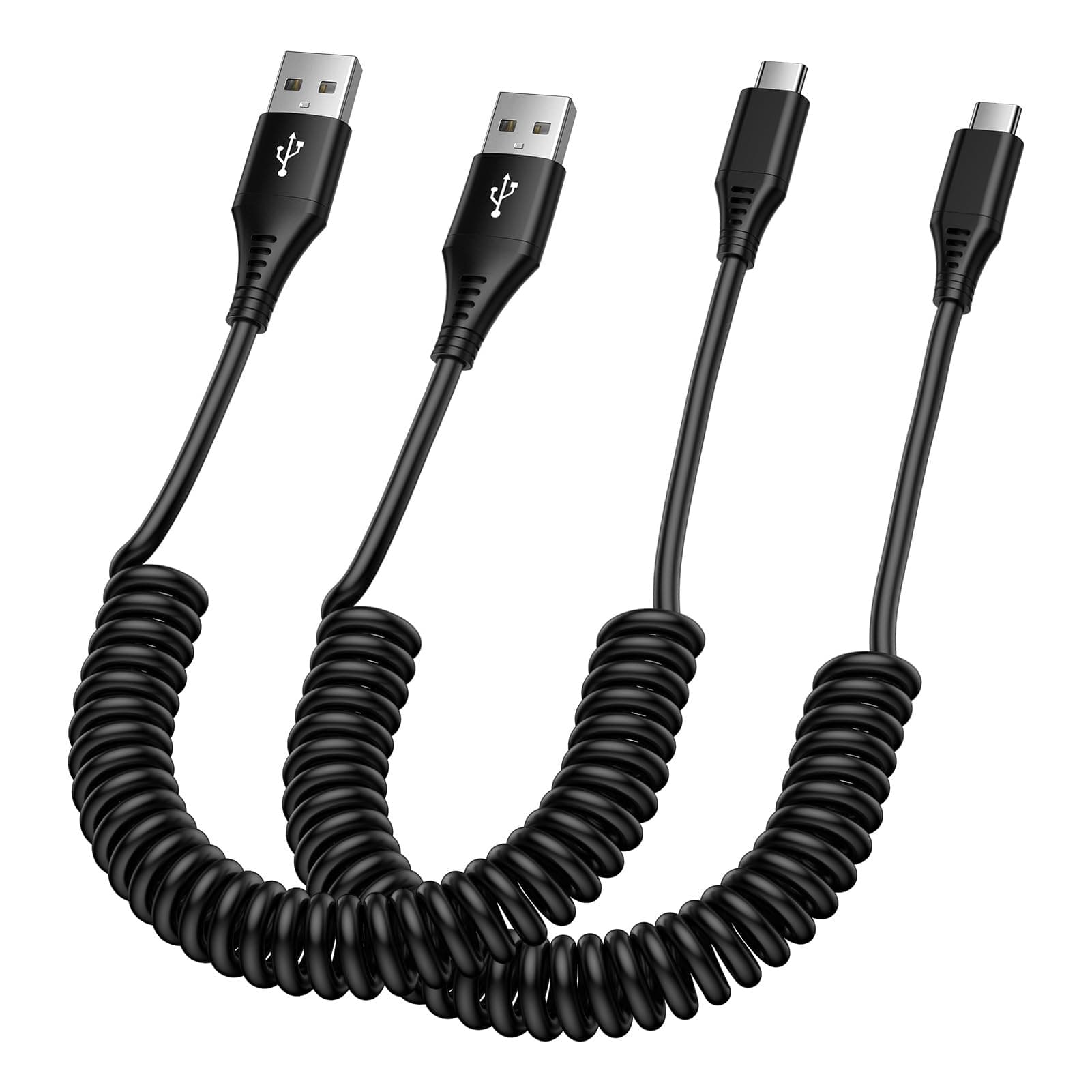 USB C to USB Cable,Android Auto 3ft+5ft Coiled Cable for Car Retractable Fast Charging Cord Type C for iPhone 17/Air/17 Pro/17 Pro Max/16/15,Samsung Galaxy Z Flip7 Z Fold7 A17 A16 S25 Ultra,Pixel 10