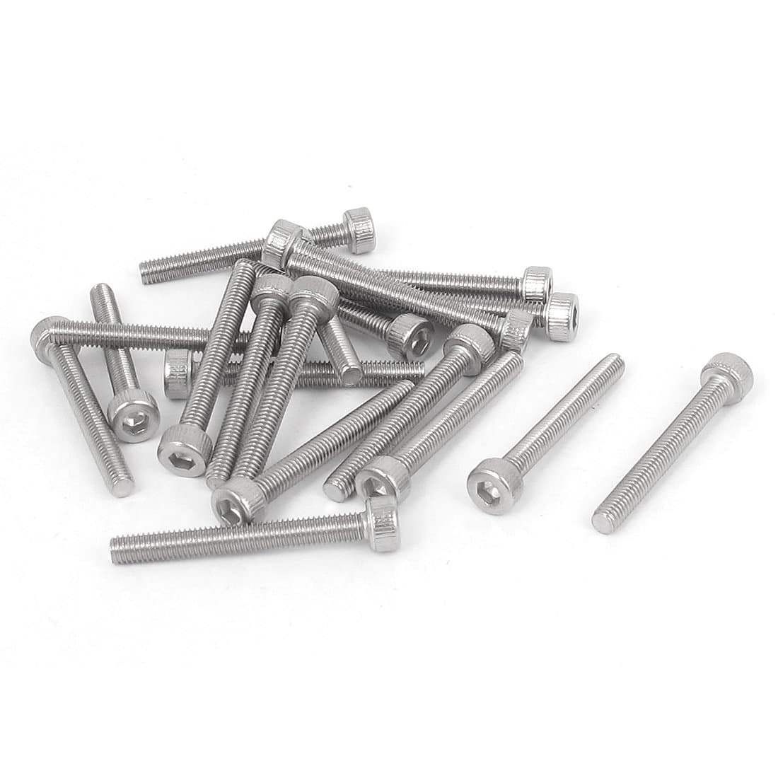 Aexit M3x25mm Thread 304 Stainless Steel Hex Key Bolt Socket Head Cap Screws 20pcs (4f2d49a9de51c5040c12d904778d7185)