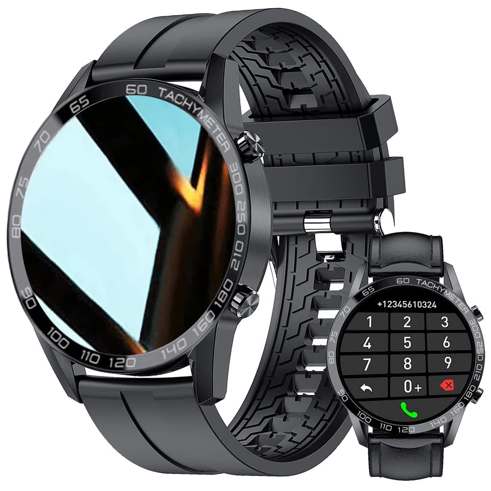 FILIEKEU Men Smart Watch for Android iOS, Bluetooth Calls Voice Chat with Heart Rate/Sleep Monitor Fitness Tracker, 1.3" Full Touch Screen IP67 Waterproof Stainless Steel Activity Tracker for Men