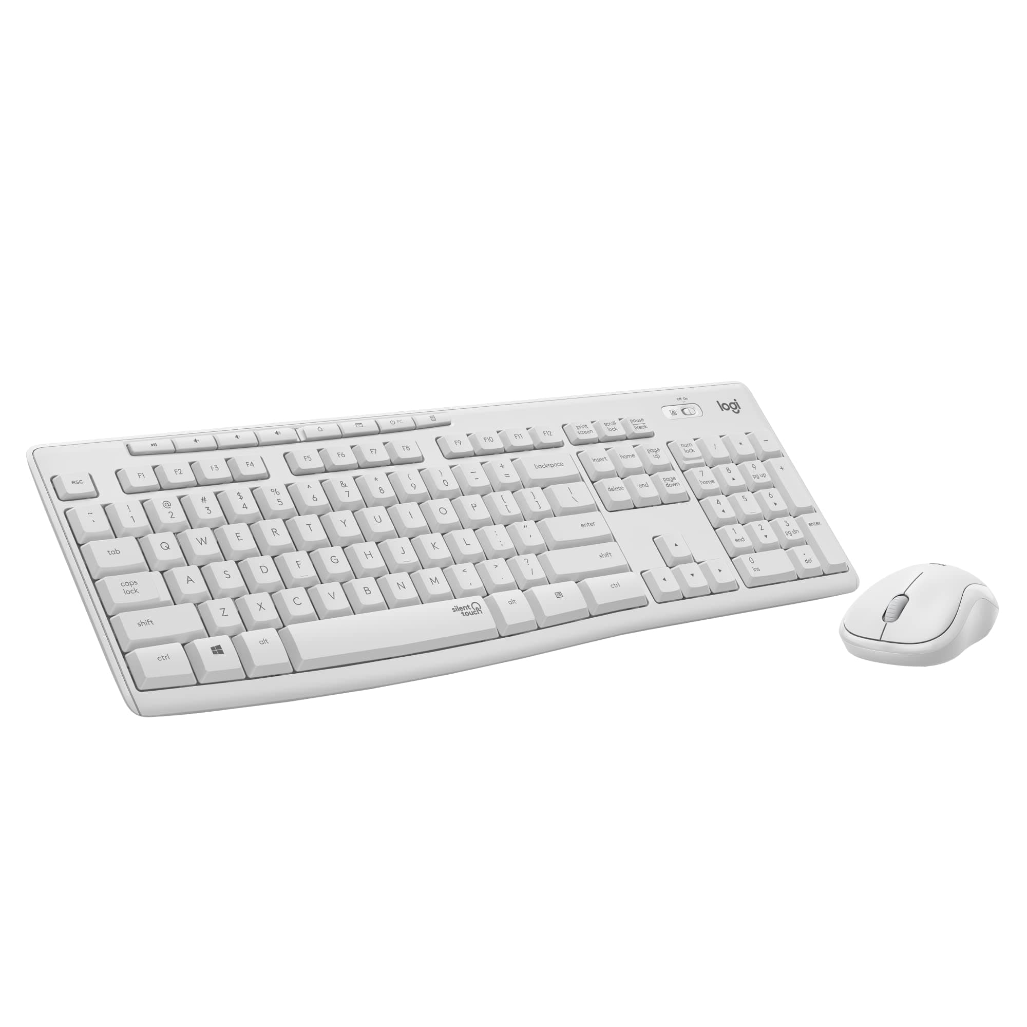MK295 Wireless Mouse & Keyboard Combo with SilentTouch Technology, Full Numpad, Advanced Optical Tracking, Lag-Free Wireless, 90% Less Noise - Off White