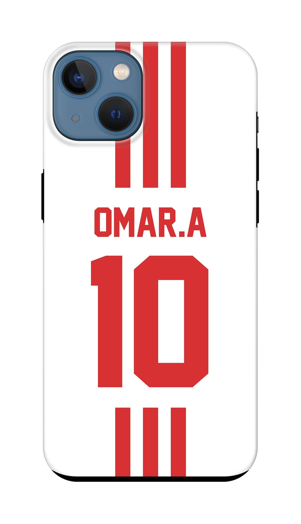 Stylizedd Tough Pro Series Case for Apple iPhone 14 Plus, Dual Layer hybrid PC + TPU Customized Mobile Cover Shield with inner TPU protection Matte Finish - Football Team - UAE, Player Name - Omar.A