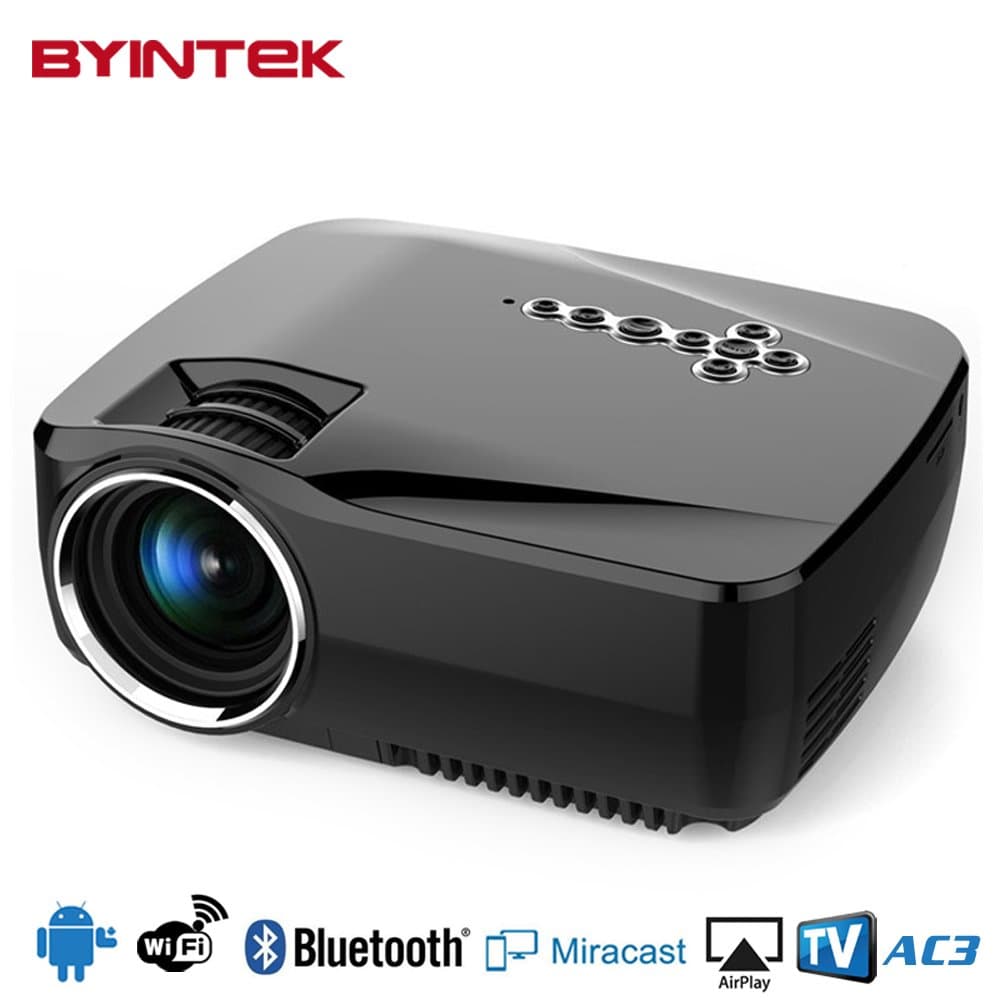 Built-in Android OS Wifi and Bluetooth Smart Portable Projector Byintek GP70UP Home Theater Video LED Mini Projector