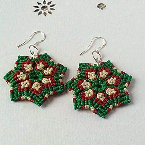 Macrame Flower Earrings Mandala Micromacrame