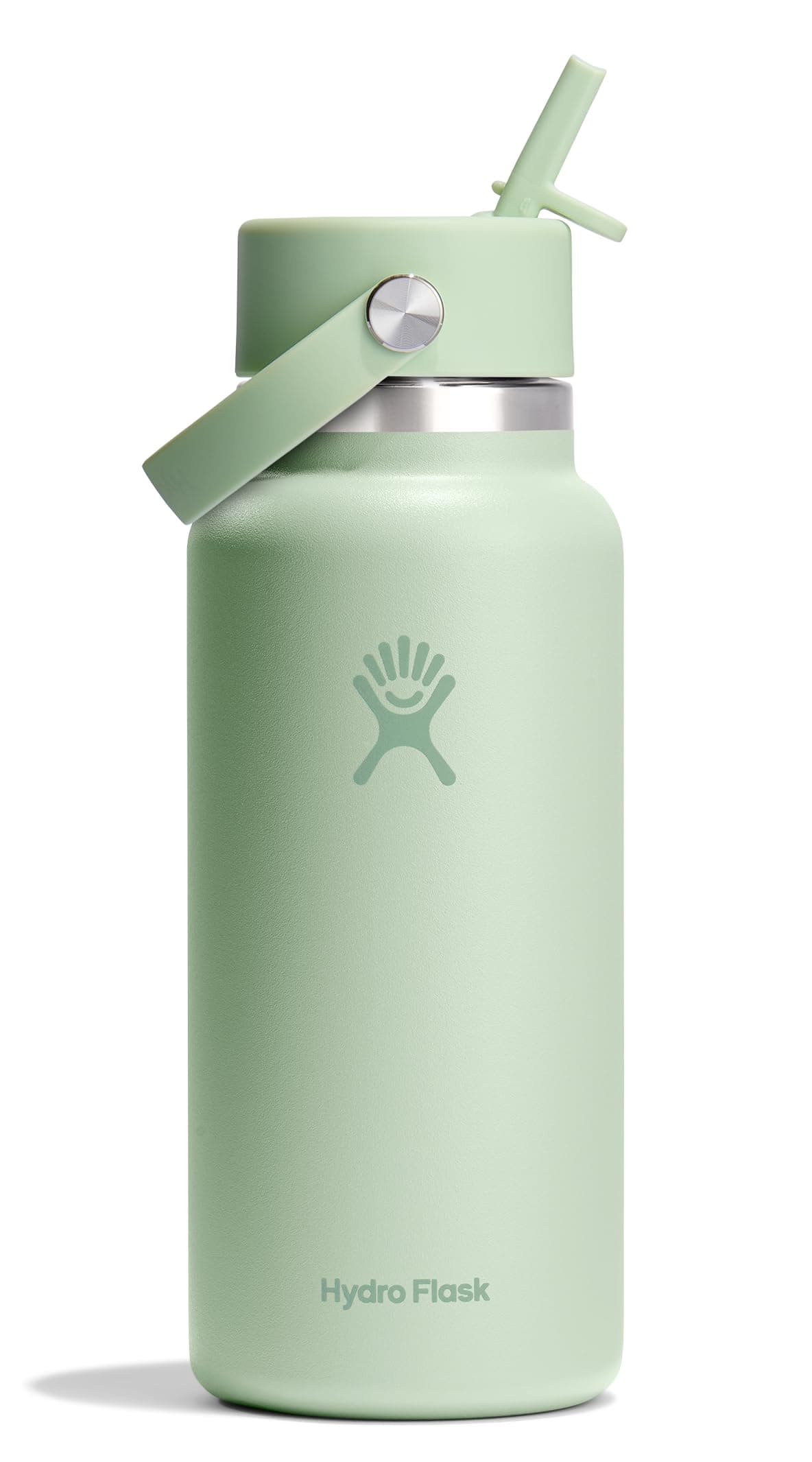 Hydro Flask 32 Oz Wide Flex Straw Cap Bottle - Insulated Stainless Steel - Wide Straw Lid, Non Spill, Leakproof in Aloe