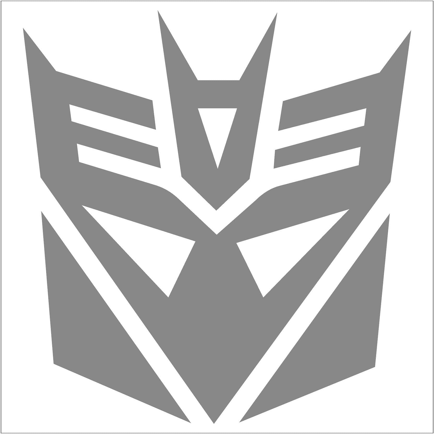 Transformers Decepticon Vinyl Decal Sticker , Silver