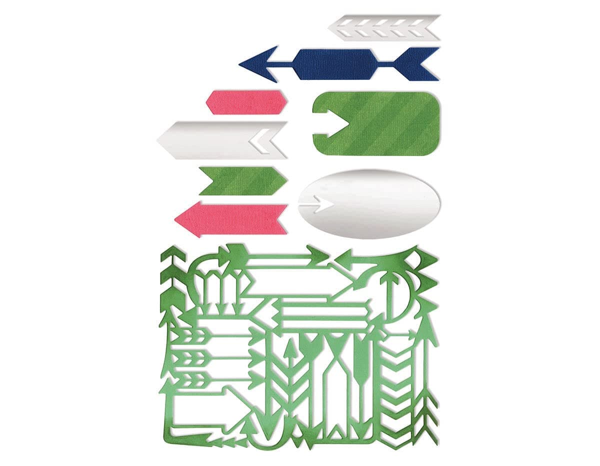 Sizzix Arrow Card Front/Layering Shapes Thinlits Dies, 1-Pack