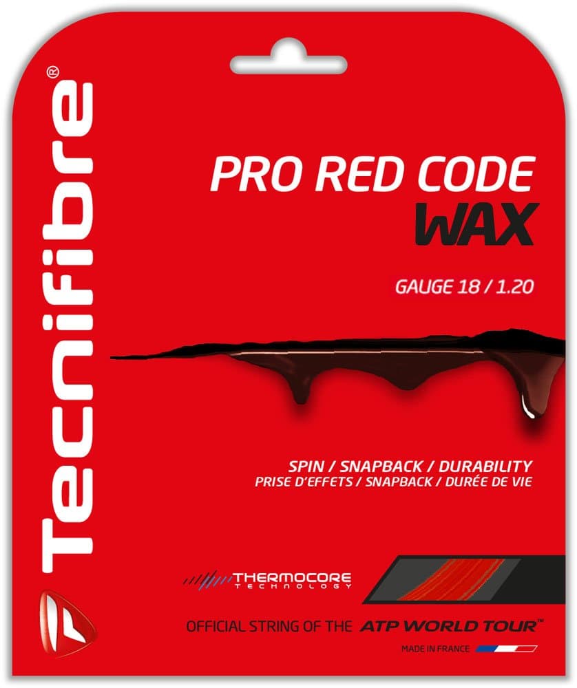 Tecnifibre Pro Red Code Wax (18-1.20mm) Tennis String Set (Red)