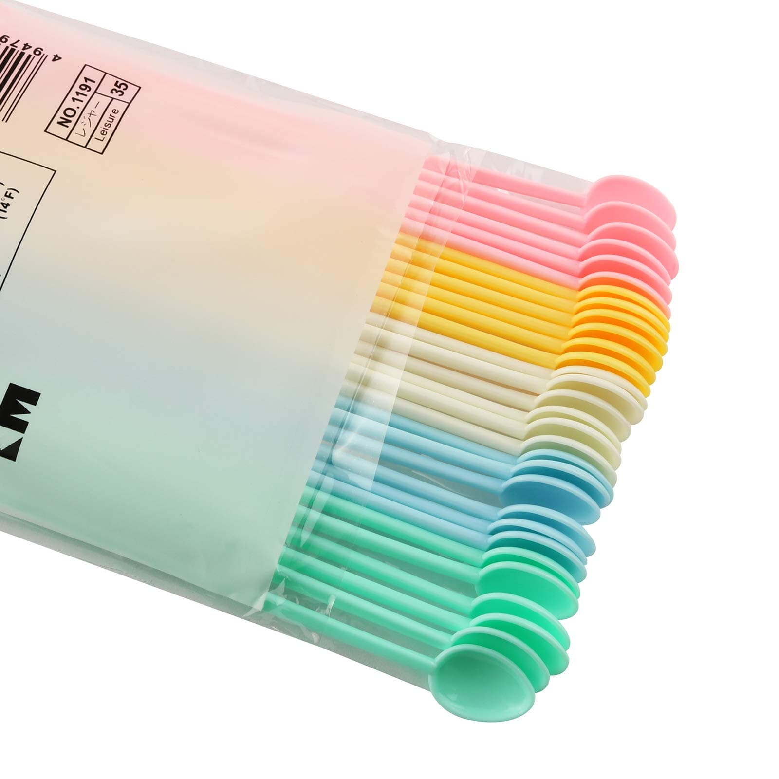 60PCS Candy Color Plastic Mini Coffee Tea Beverage Blender Plastic Disposable Coffee Tea Beverage Stirrers Spoon Sticks Adjusting Sauce Disposable Stick Tool