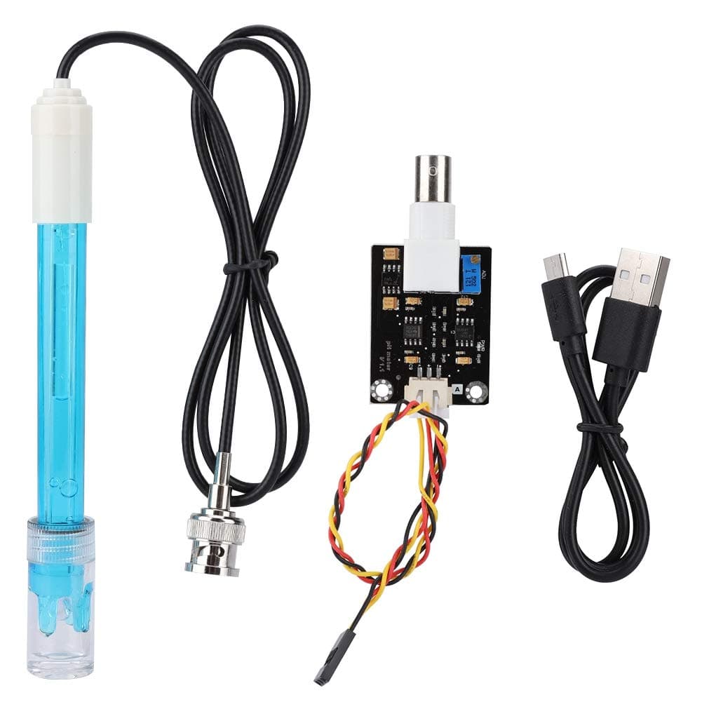 Sharainn PH Sensor Module, 5V PH Sensor Composite Electrode Test Code sensor 2.0 Interface with PH Probe and BNC Connector for PH Meter