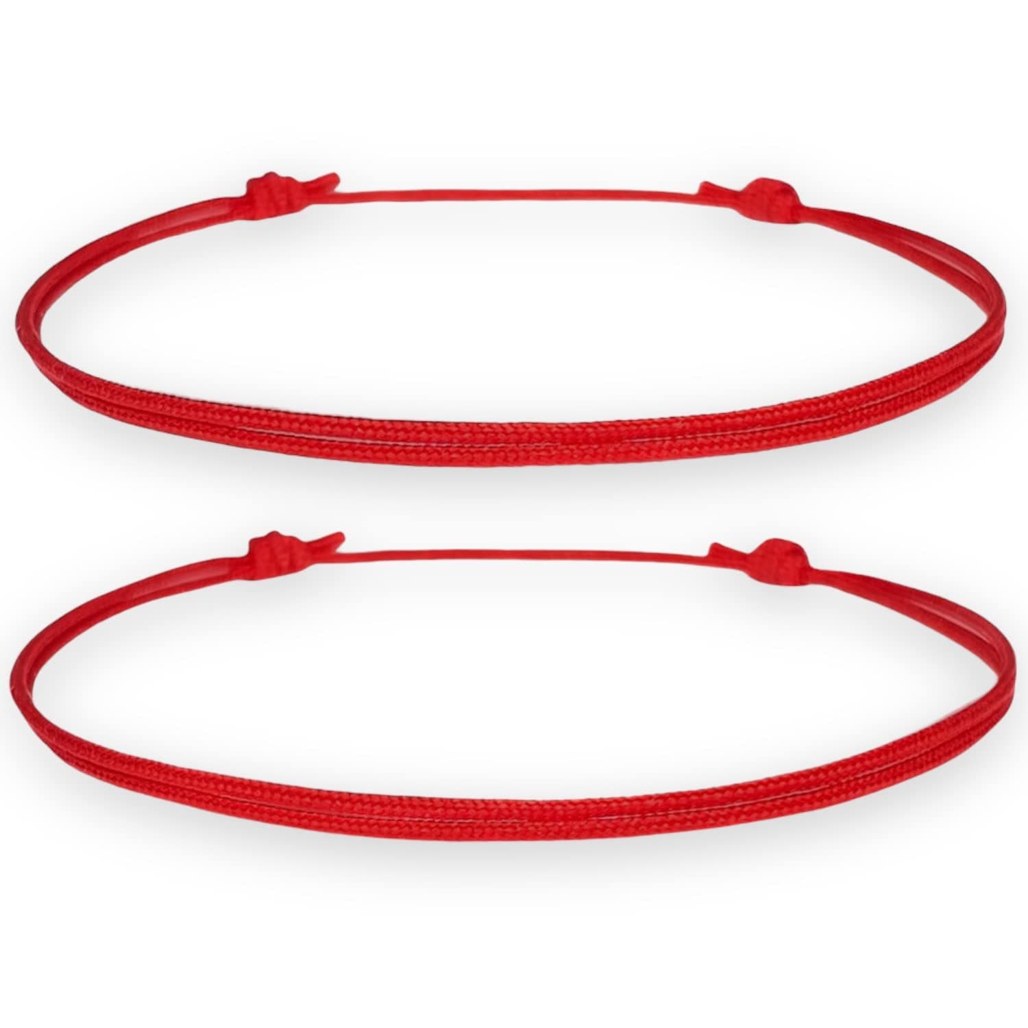 2-Pack Red String Bracelets for Protection and Good Luck - Kabbalah Red Knot Amulet, Adjustable Nylon Cord Bracelet for Women, Men, and Friendship Gifts